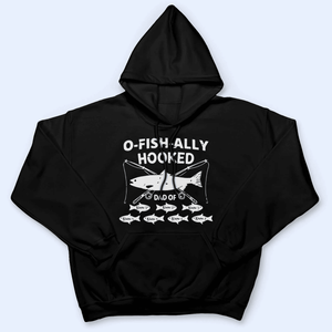 O-Fish-Ally Hooked Fishing Pun - Funny Fathers Day Personalized Custom T Shirt - Birthday, Loving, Funny Gift for Grandfather/Dad/Father, Husband, Grandparent - Suzitee Store