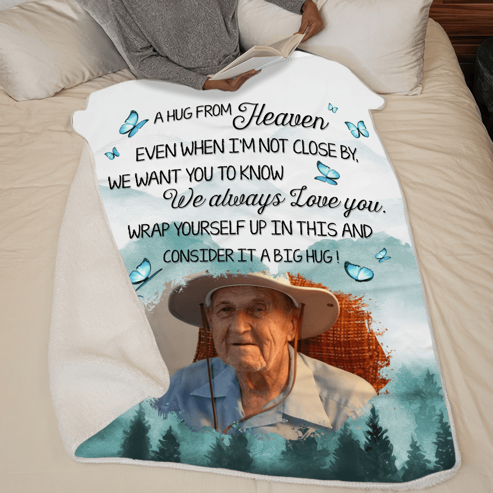 Custom Photo I Always Love You | Memorial Sympathy Personalized Gift for Family Members, Grandma, Grandpa, Dad, Mom, Daughters, Sons | Blanket - Suzitee Store