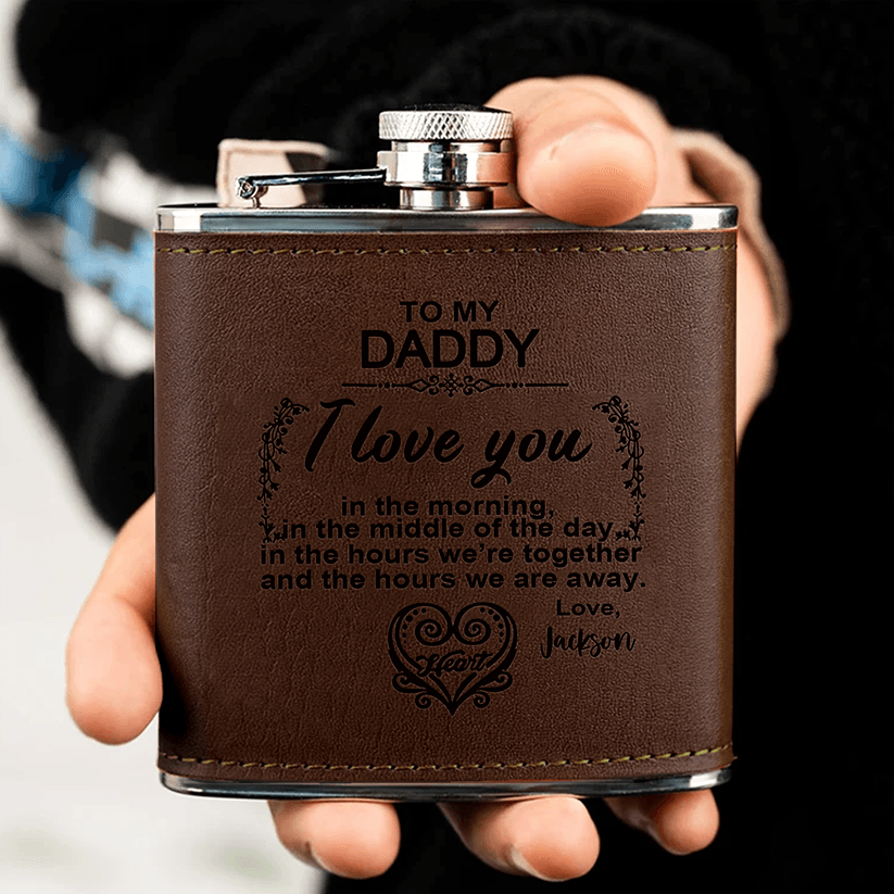Personalized I Love You Poem hip flask, alternate view 3