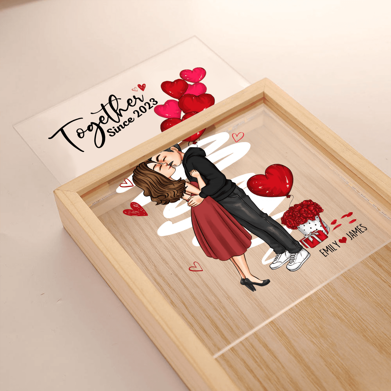 Custom Photo Together Since | Personalized Gift For Couples, Valentine, Anniversary, Husband Wife, Girlfriend, Boyfriend, Her/Him | Frame Light Box - Suzitee Store