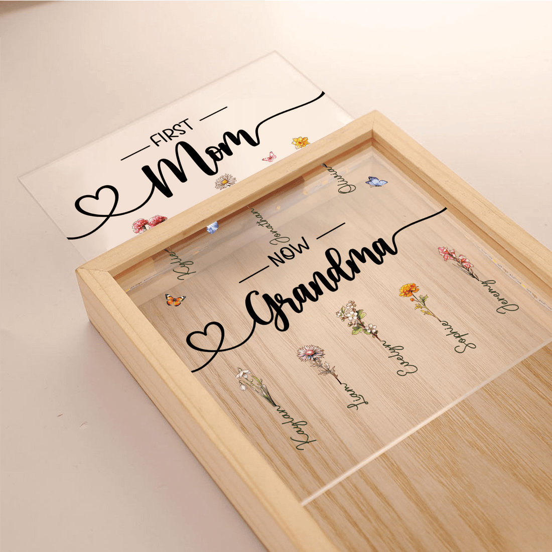 Personalized First Mom Now Grandma frame light box, alternate view 3