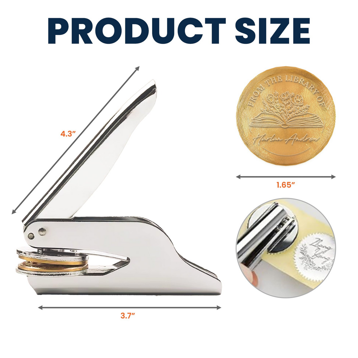 Ex Libris From The Library - Personalized Book Embosser Stamp - Gift For Book Lovers, Librarian, Book Club