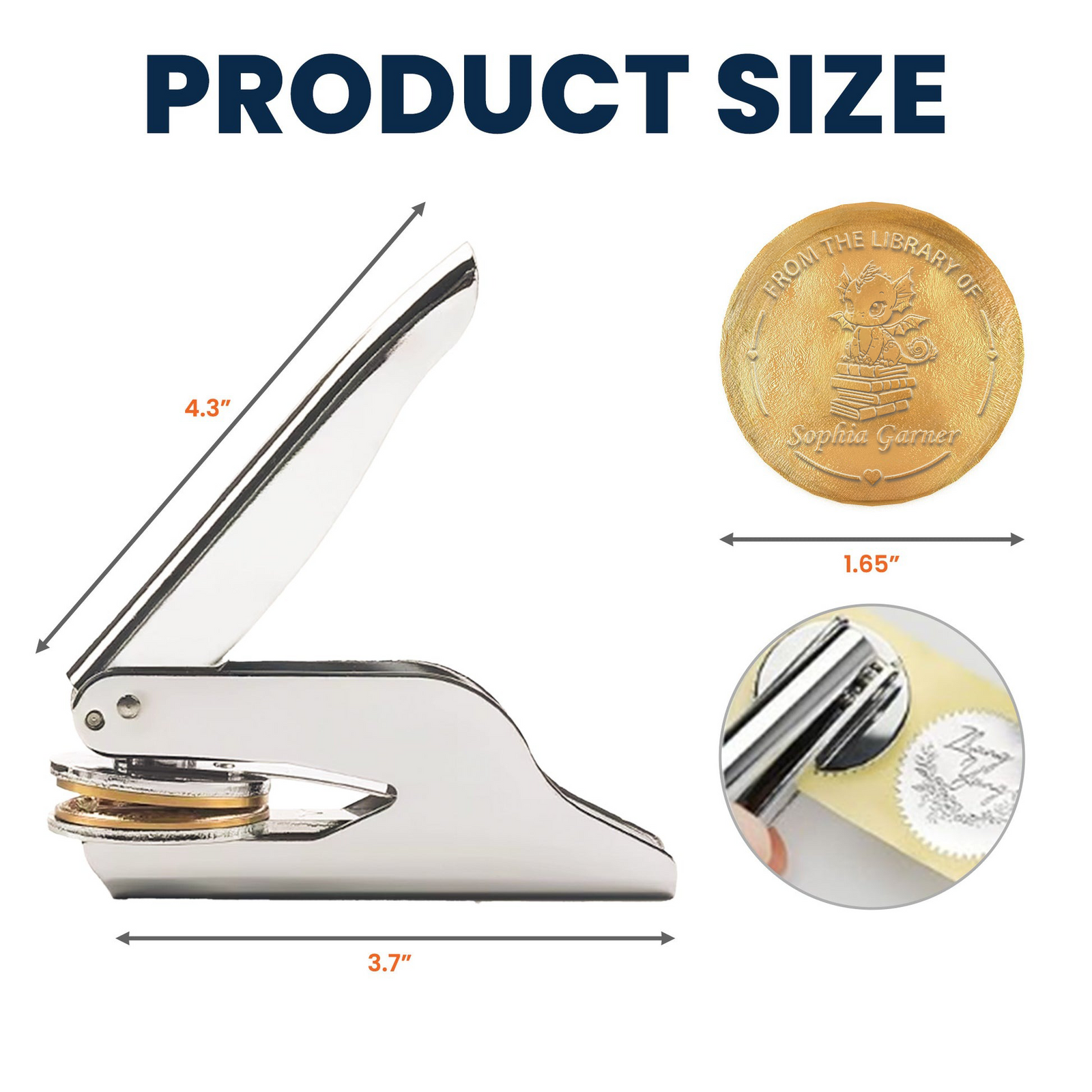 I'm Not A Bookworm I'm A Book Dragon - Personalized Book Embosser Stamp - Gift For Book Lovers, Librarian, Book Club