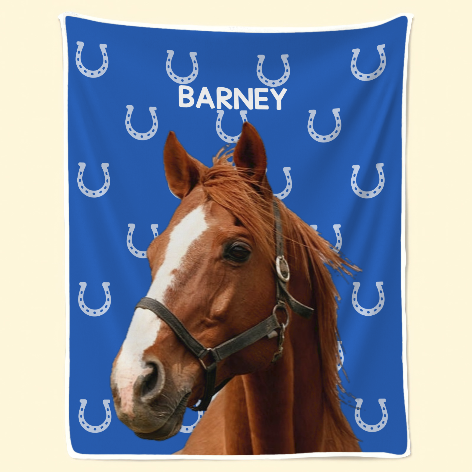 Custom Photo Horseshoe Print Multicolor - Personalized Custom Blanket - Gift For Horse Riding, Riders, Horse Lovers