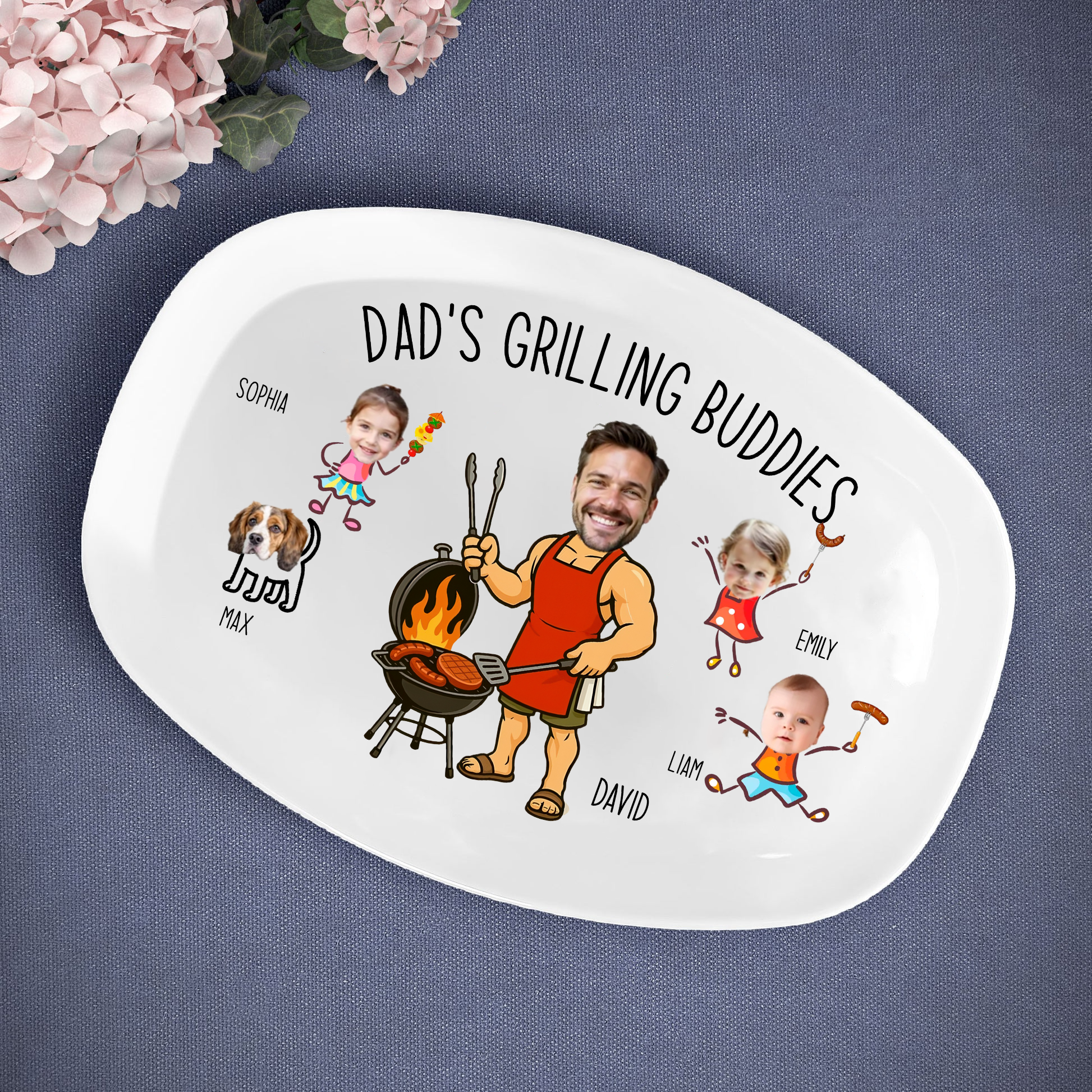 thumbnail image 2 of Dad Grilling Platter & Apron Set - Personalized BBQ Gifts For Father's Day From Daughter Son 2 of 12
