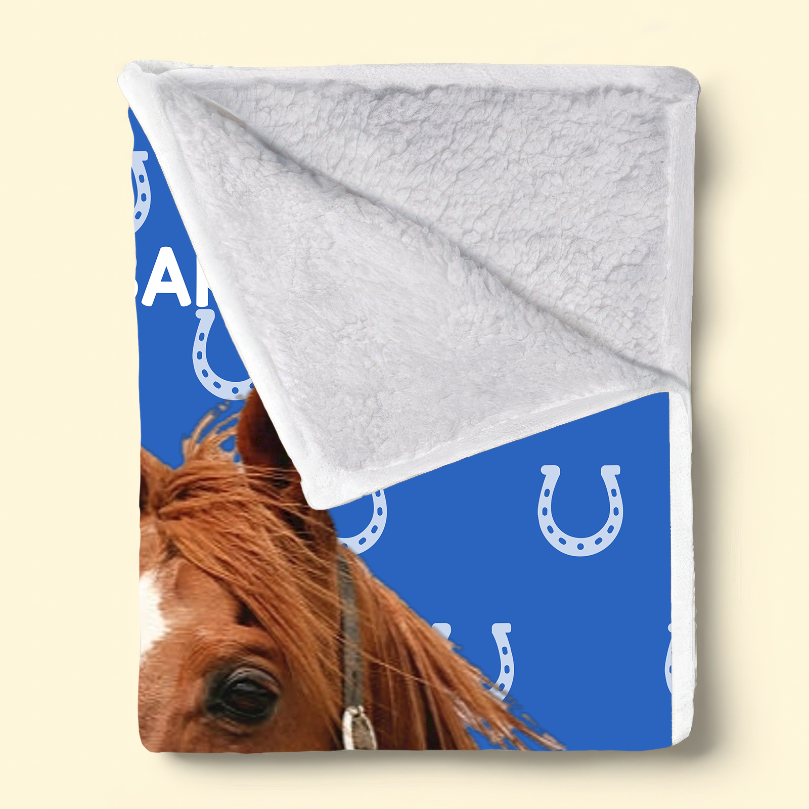 Custom Photo Horseshoe Print Multicolor - Personalized Custom Blanket - Gift For Horse Riding, Riders, Horse Lovers