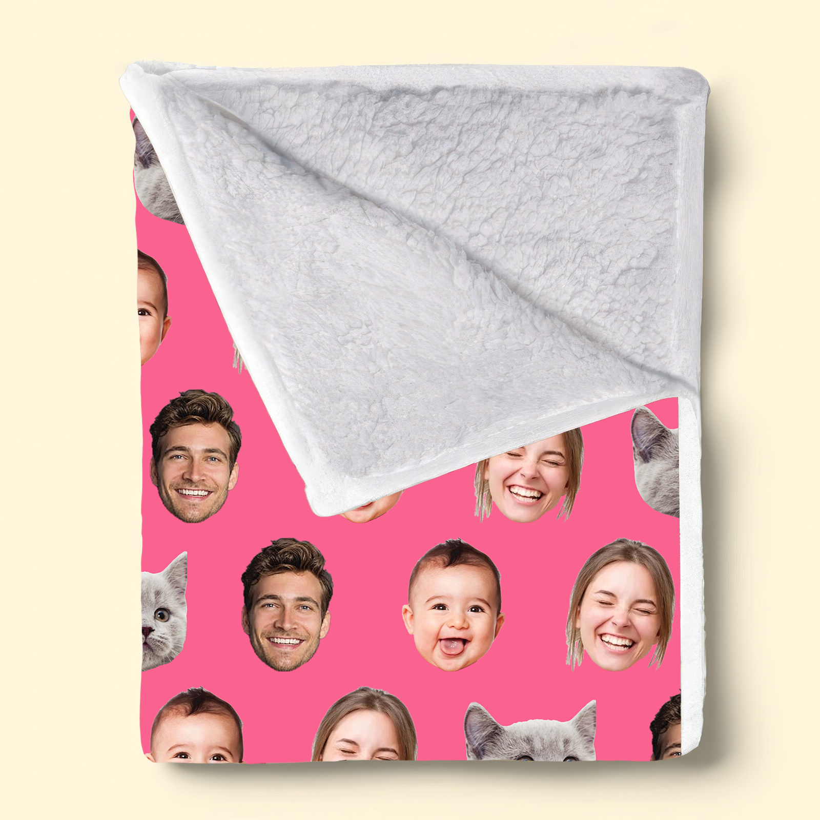 Custom Photo Family Blanket - Personalized Custom Blanket - Gift For Family Members, Mom, Dad