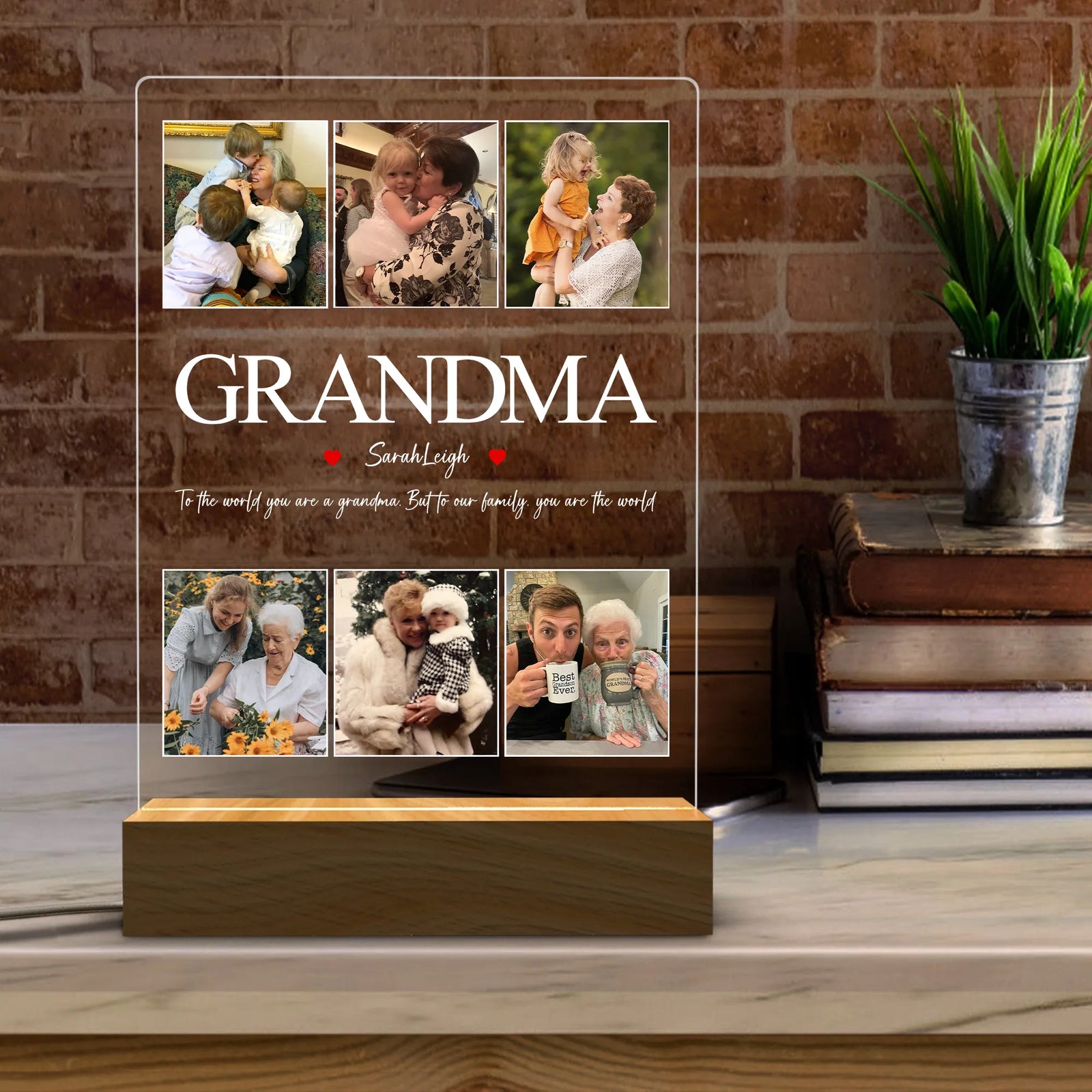 Best Grandma Ever - Custom Photo LED Night Light - Personalized Mother's Day Gift for Grandma, Nana, Mimi, Granny, Mom, Mother | Birthday, Anniversary 2