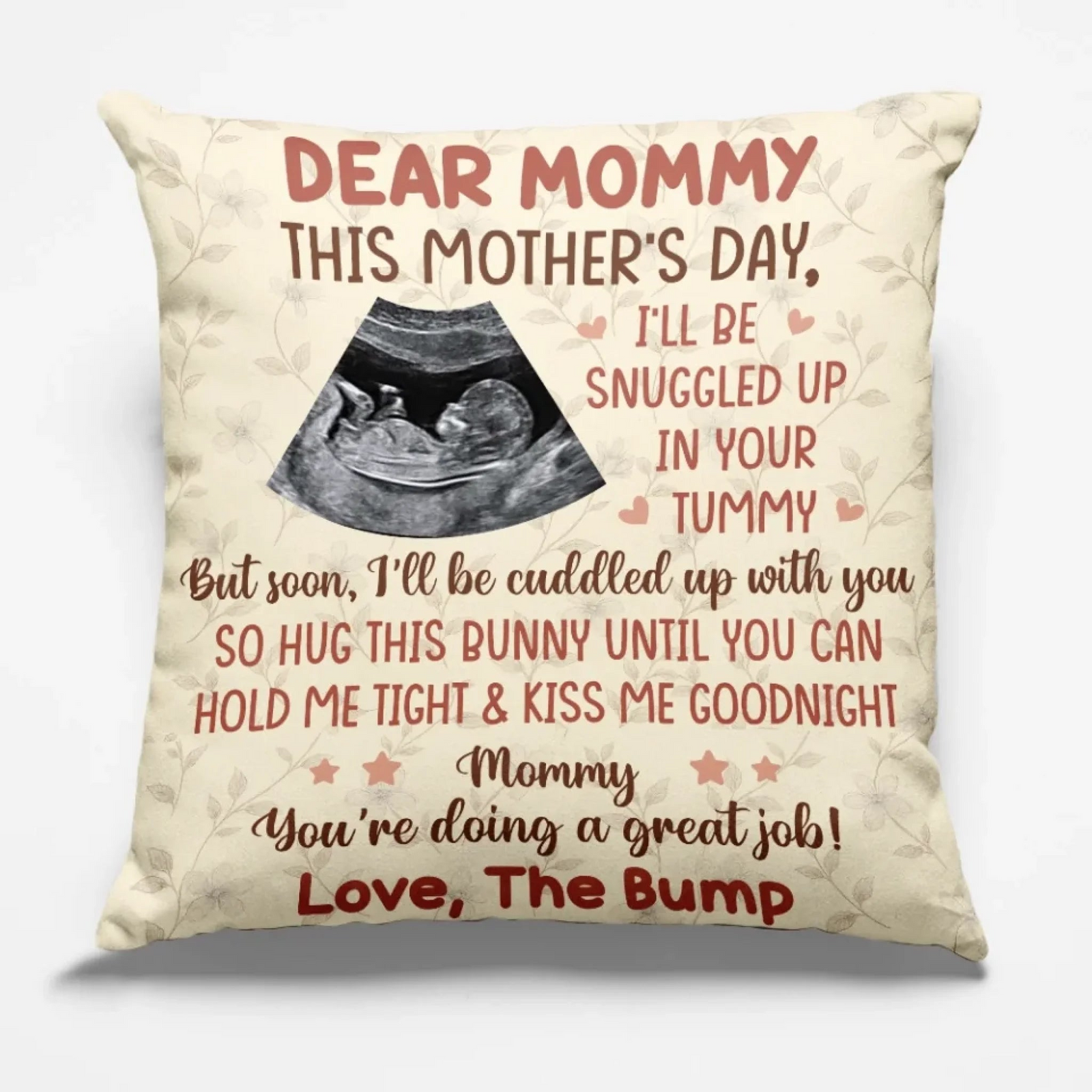 Custom Photo Growing In Love Day By Day - Personalized Custom Pillow - Mother's Day, Baby Shower Gift, Gift For First Mom