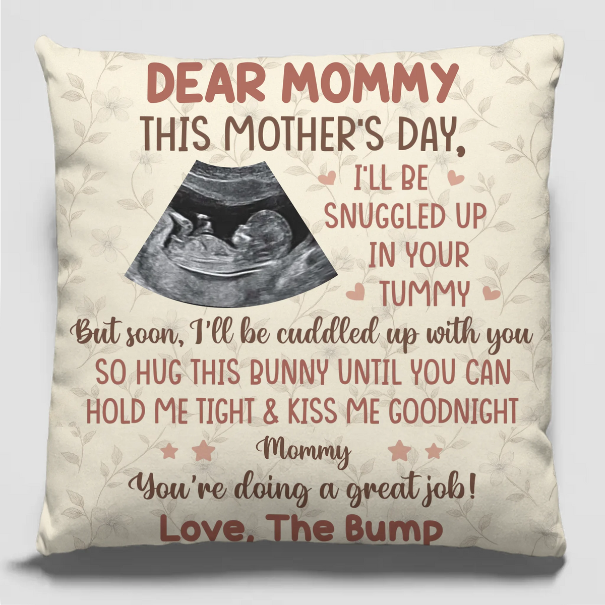 Custom Photo Growing In Love Day By Day - Personalized Custom Pillow - Mother's Day, Baby Shower Gift, Gift For First Mom