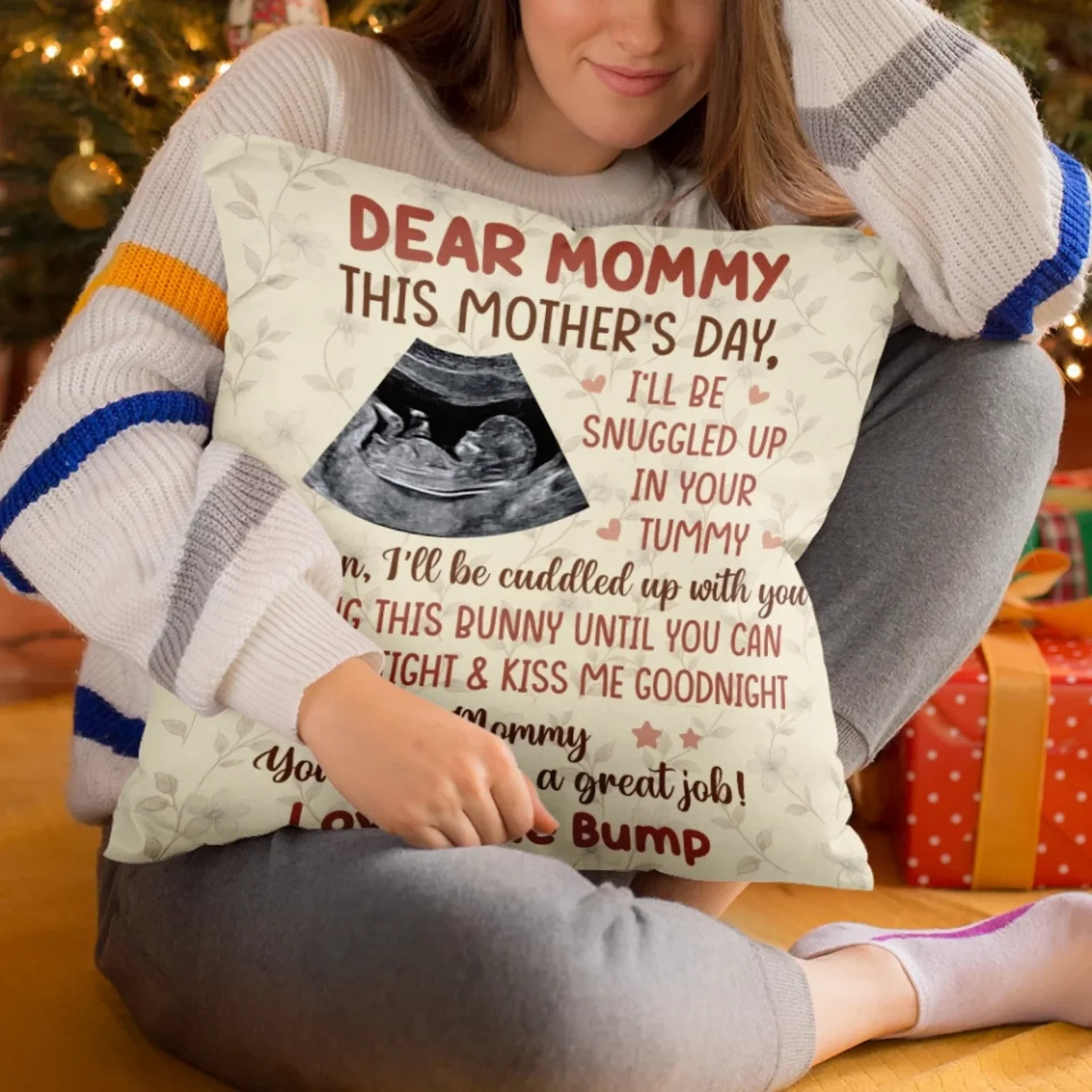 Custom Photo Growing In Love Day By Day - Personalized Custom Pillow - Mother's Day, Baby Shower Gift, Gift For First Mom