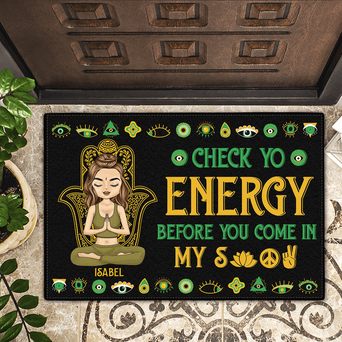 Personalized Please Be Mindful Of The Energy You Bring Into This Space doormat, alternate view 2
