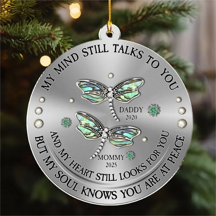 Dragonfly My Mind My Heart My Soul custom shaped acrylic ornament, main view