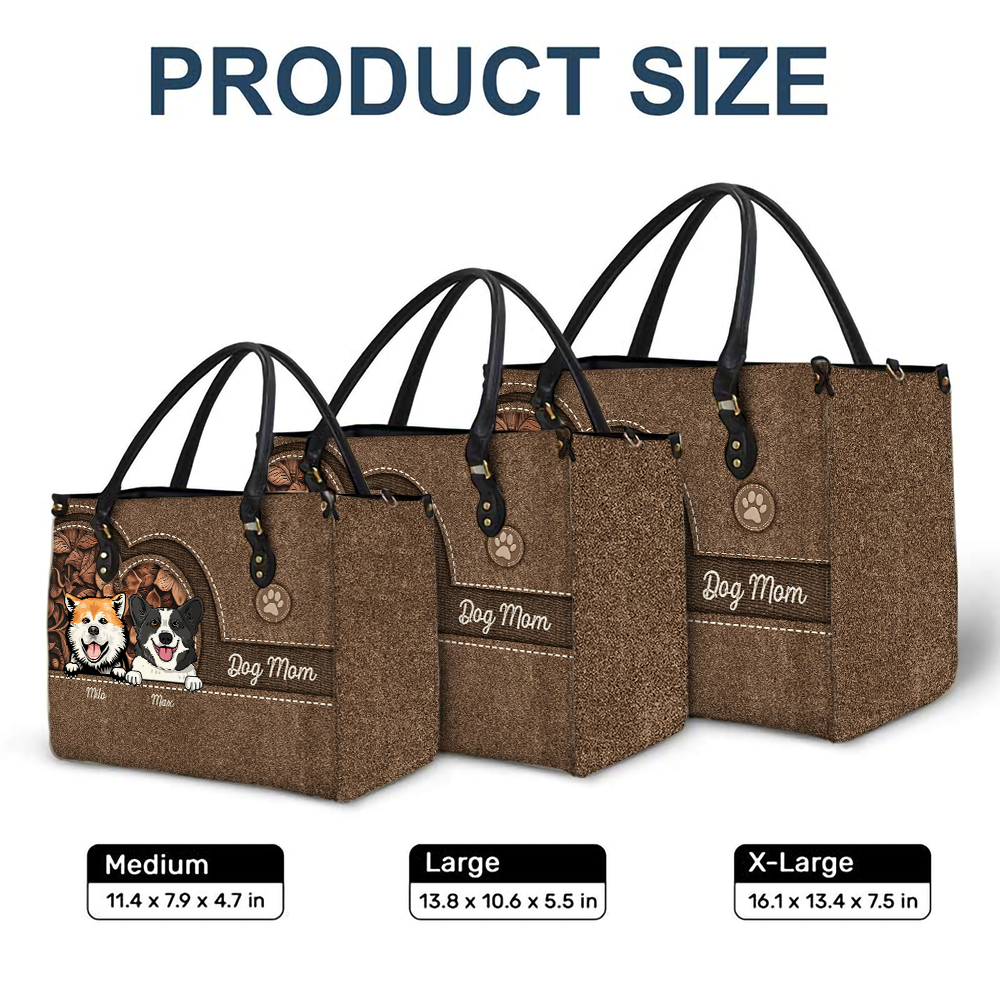Dog Personalized Leather Handbag, Personalized Gift for Dog Lovers, Dog Dad, Dog Mom 8