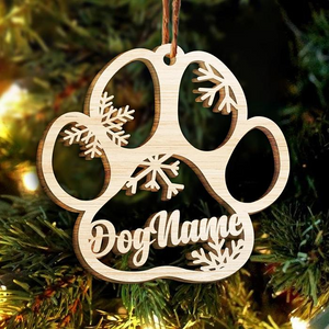 Happy Christmas With Fur Babies Dog/Cat -  Wooden Ornament - Christmas Gift For Dog Lovers, Cat Lovers, Pet Lovers