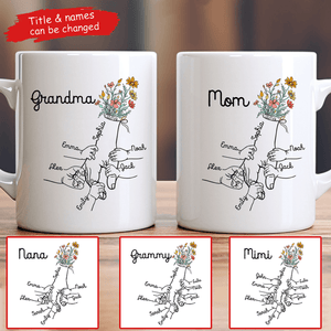 Holding Mom's Hand - Personalized Mug - Gift for Mom, Wife, Grandma, Mother's Day - Suzitee Store