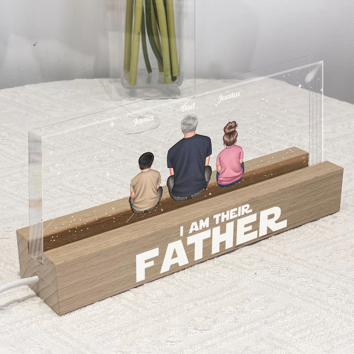 I Am Their Father - Personalized Acrylic LED Night Light - Father's Day Gift For Dad, Daddy, Papa