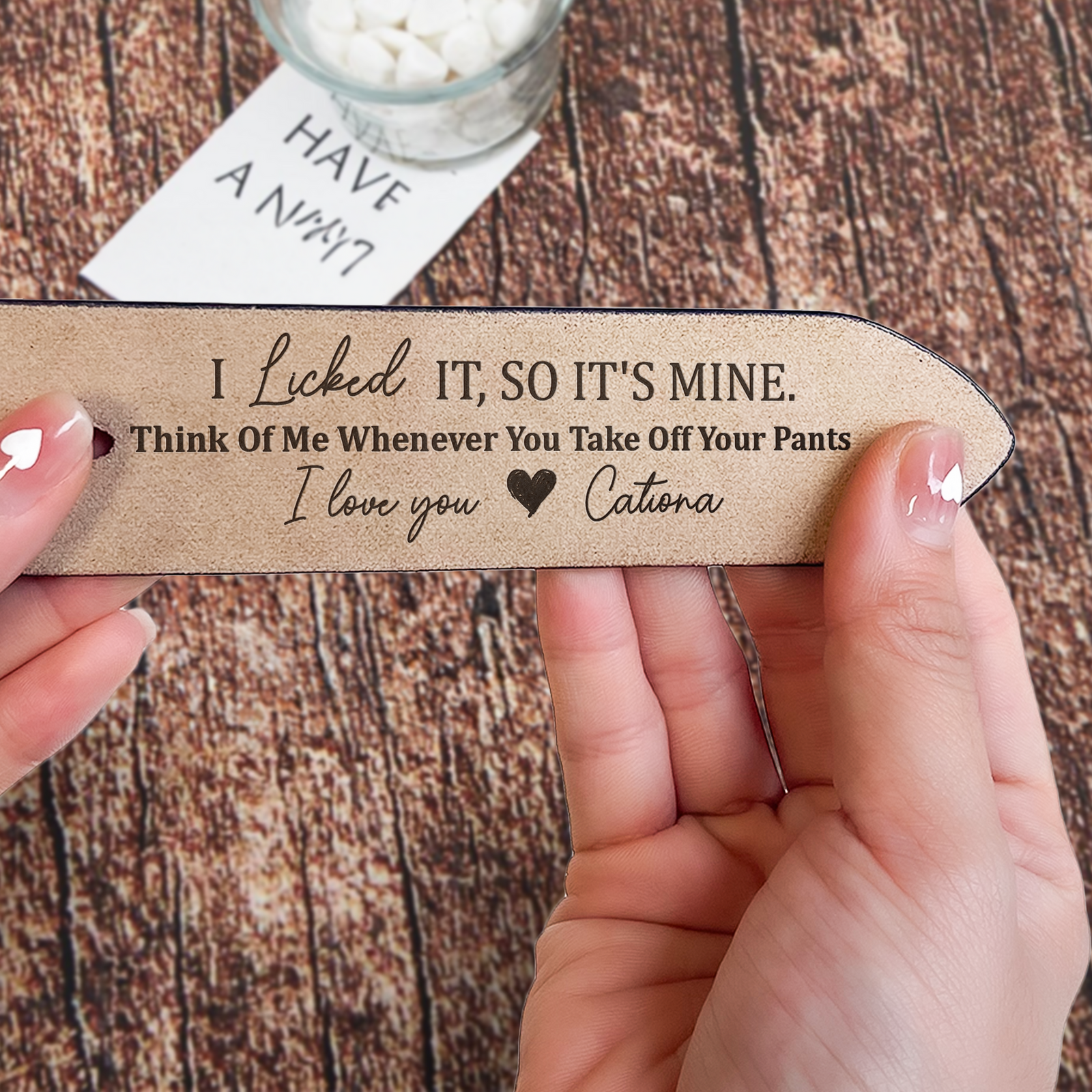 Custom Engraved Belt for Him - I Licked It, So It's Mine - Personalized Gift for Husband, Boyfriend, Fiancé, Valentine, Anniversary | Leather