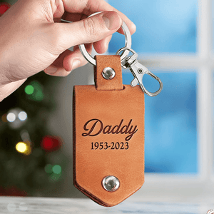 Custom Photo I Will Carry You With Me - Personalized Leather Keychain - Memorial Sympathy Gift for Family Members Grandma, Grandpa, Dad, Mom - Suzitee Store