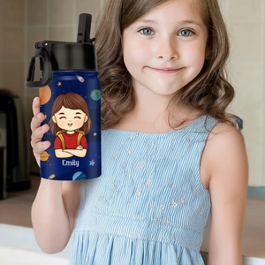 I Am Enough - Personalized Kids Stainless Steel Water Bottle - Custom Gift For Back To School, First Day of School - Student, Son, Daughter | Kindergarten, Pre-K, Preschool