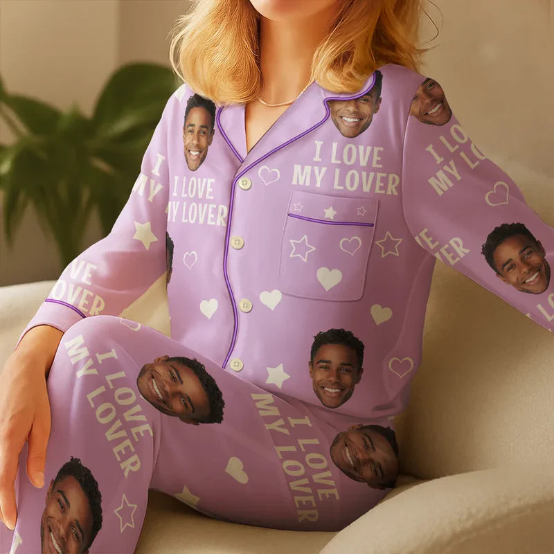 Custom Photo Funny I Love My Wife Husband - Personalized Satin Pajama Set - Gift For Him/Her, Husband/Wife, Boyfriend/Girlfriend