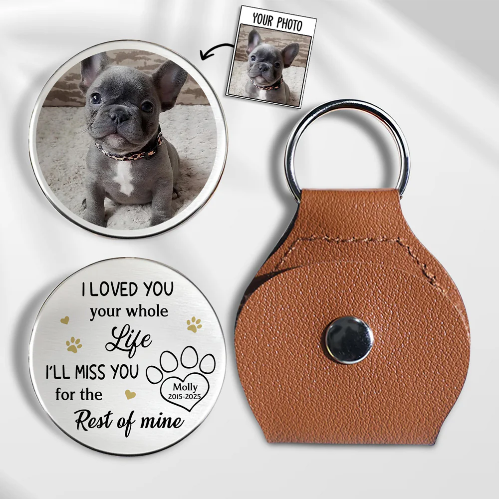 I Loved You Whole Life Pet Memorial - Personalized Leather Pocket Hug - Sympathy Gift For Pet Owners, Pet Lovers