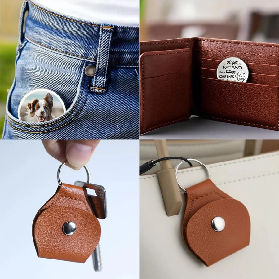I Loved You Whole Life Pet Memorial - Personalized Leather Pocket Hug - Sympathy Gift For Pet Owners, Pet Lovers