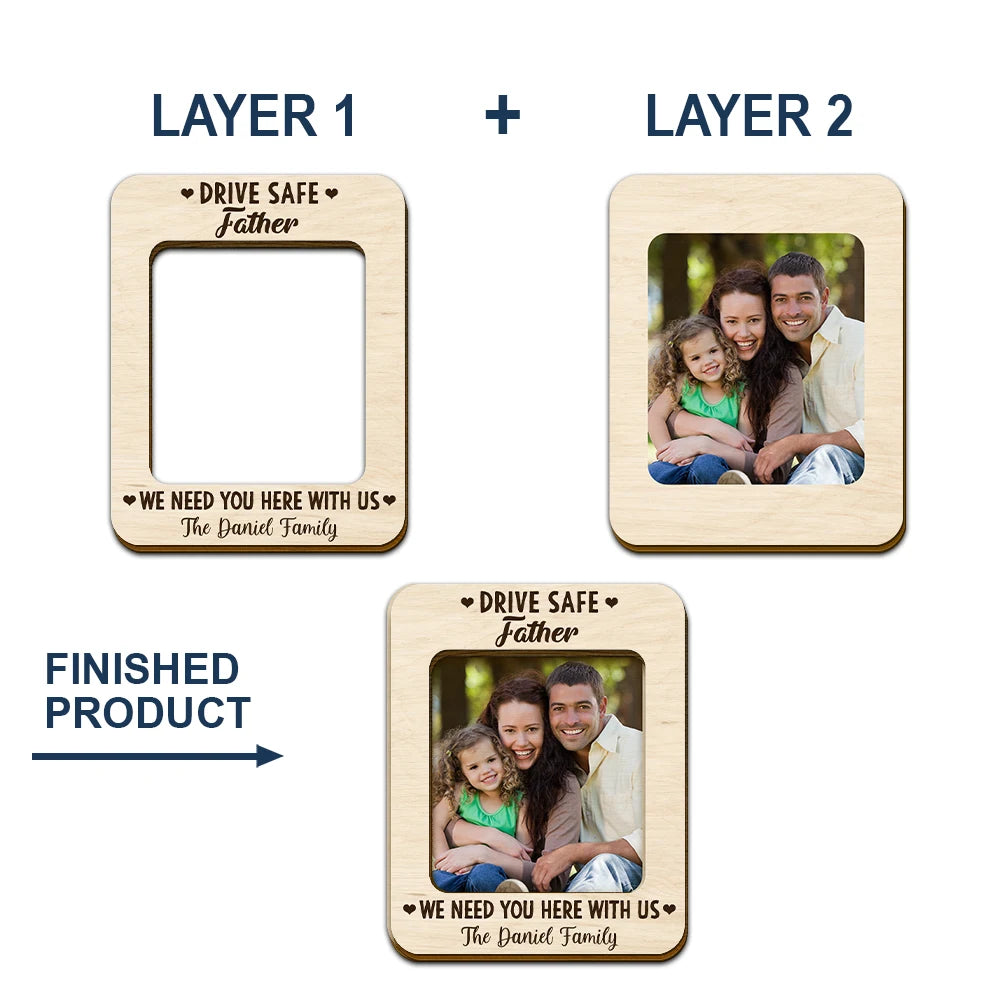 Custom Photo Drive Safe I Need You car visor clip, alternate view 5