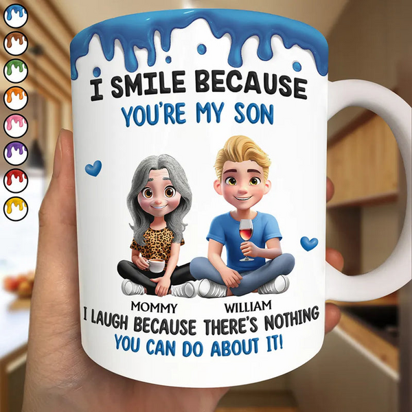 I Smile Because You Are My Daughter Son - Personalized Custom Mug - Gift From Mom, Dad To Daughter, Son