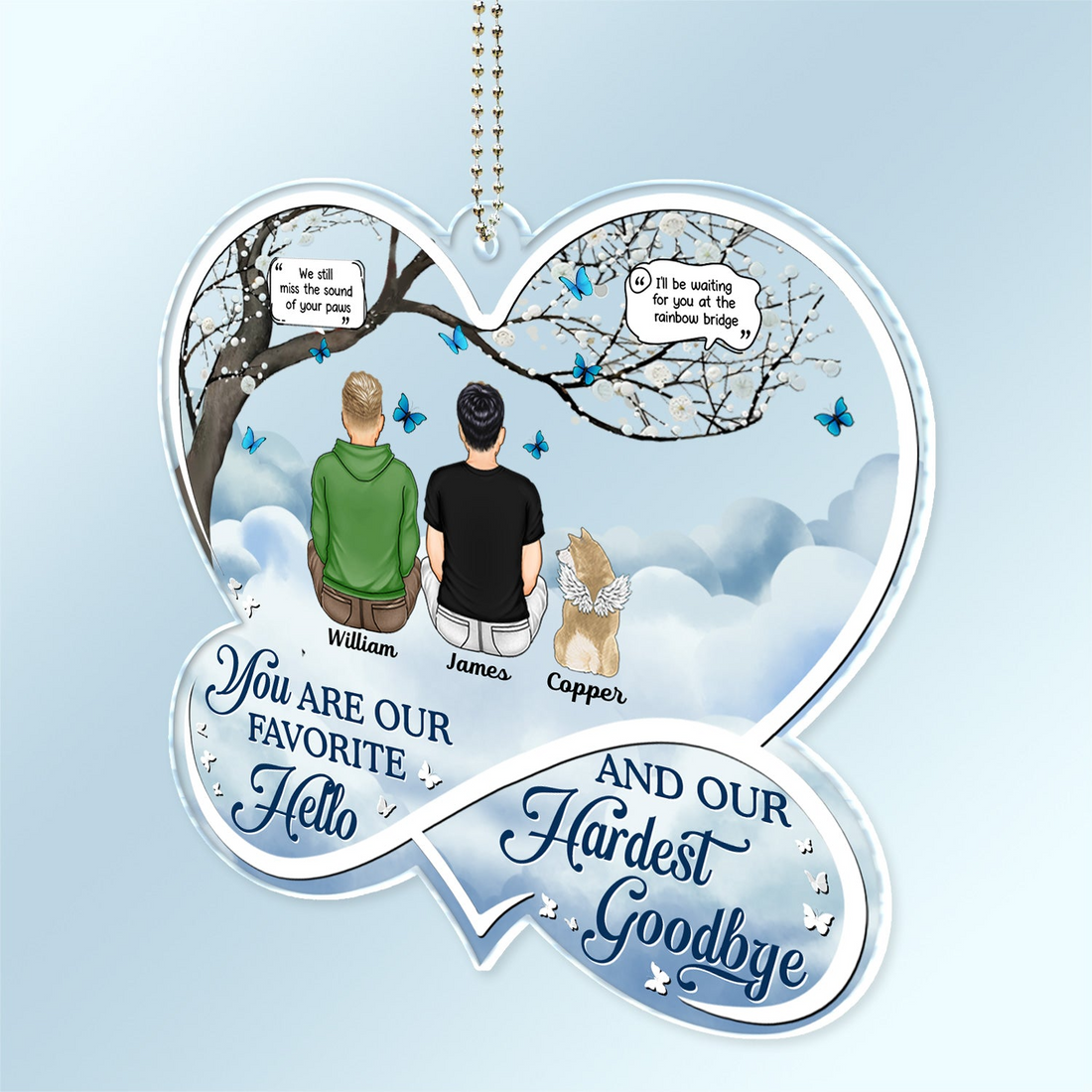 Personalized If Love Could Have Saved You car hanger, alternate view 2