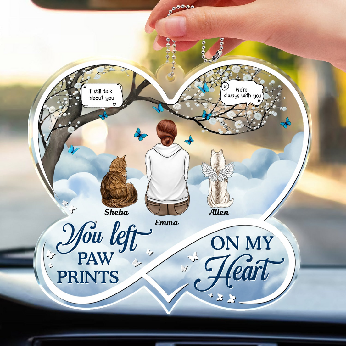 Personalized If Love Could Have Saved You car hanger, alternate view 3