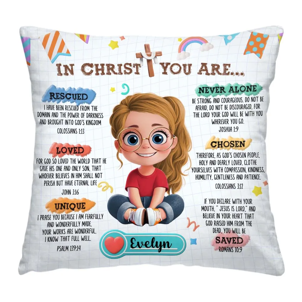 Affirmation Gift For Kids In Christ You Are personalized pillow, alternate view 5