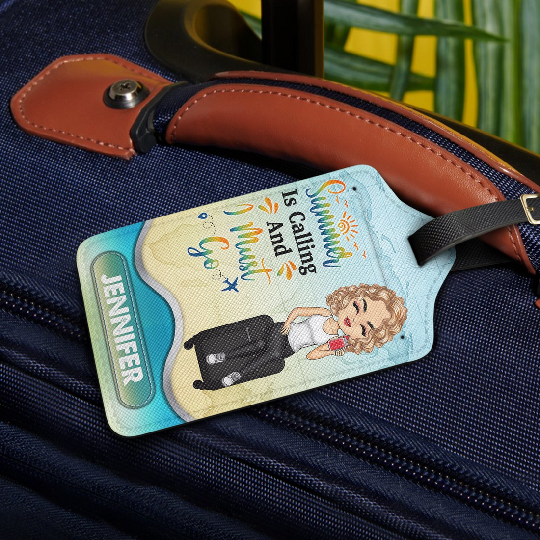 Personalized Just A Girl Boy Who Loves Traveling luggage tag, alternate view 2