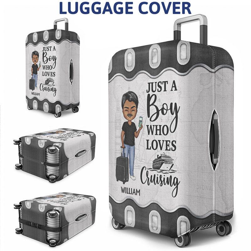 Just A Girl Boy Who Loves Traveling - Personalized Custom Luggage Cover - Gift For Traveling Lovers