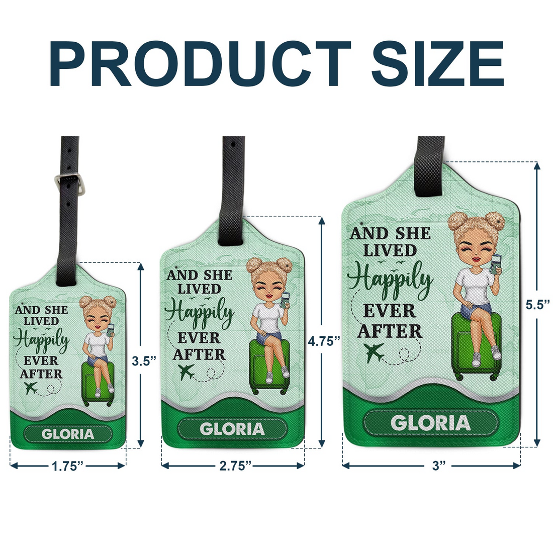 Personalized Just A Girl Boy Who Loves Traveling luggage tag, alternate view 4