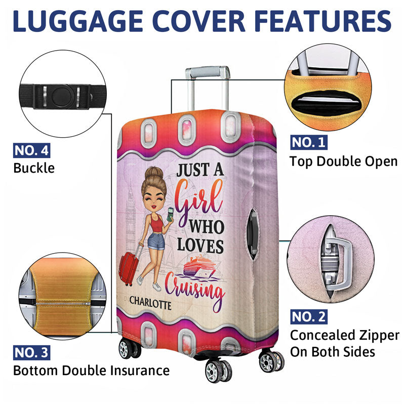 Just A Girl Boy Who Loves Traveling - Personalized Custom Luggage Cover - Gift For Traveling Lovers
