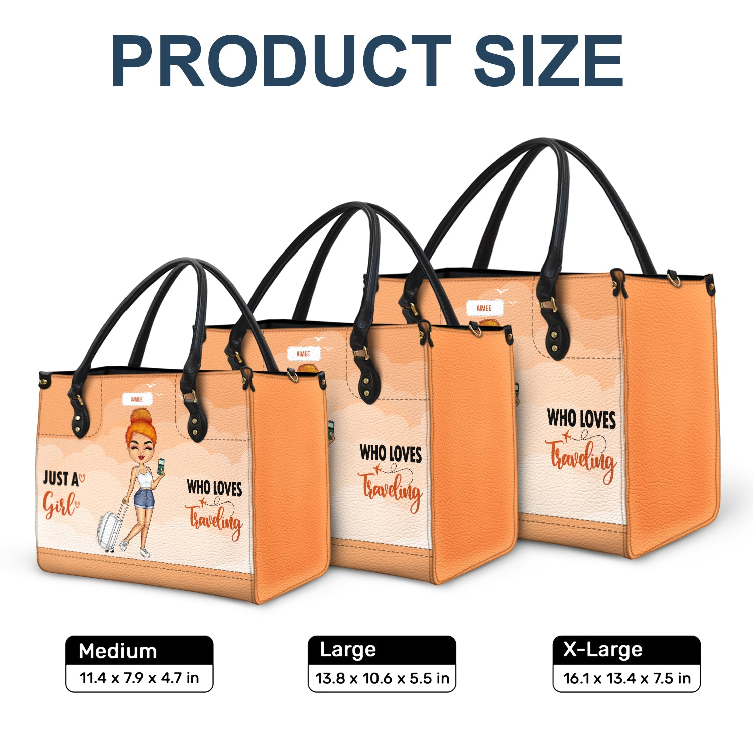 Just A Girl Who Loves Traveling - Custom Handbag - Personalized Gift For Women, Traveling Lovers, Vacation Lovers