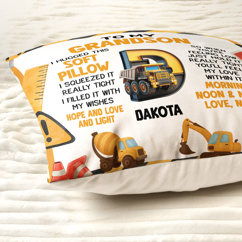 Kid Alphabet Hug This - Personalized Custom Pillow - Gift For Grandson, Granddaughter, Son, Daughter