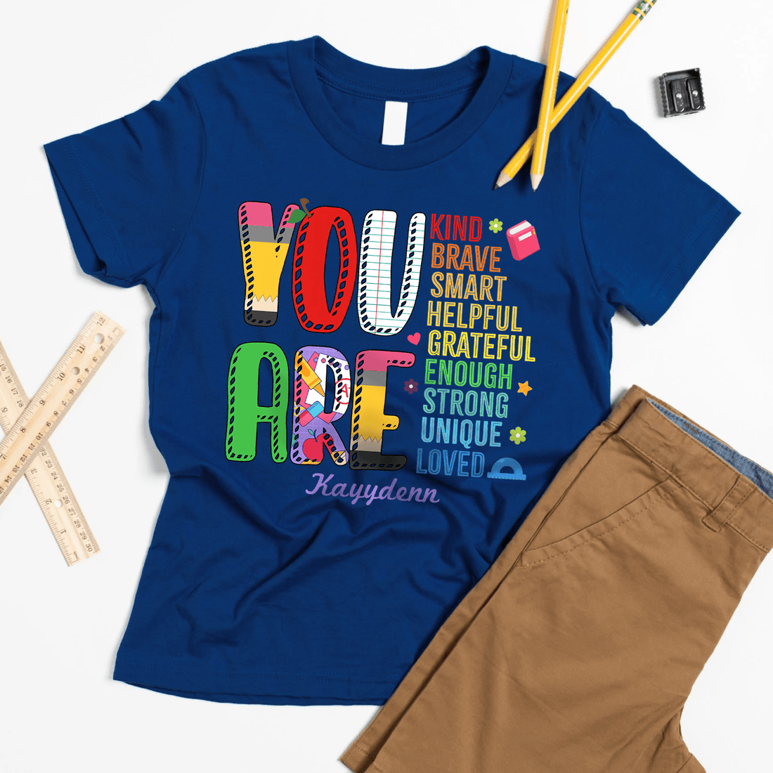 Personalized YOU ARE LOVED youth t-shirt, alternate view 2