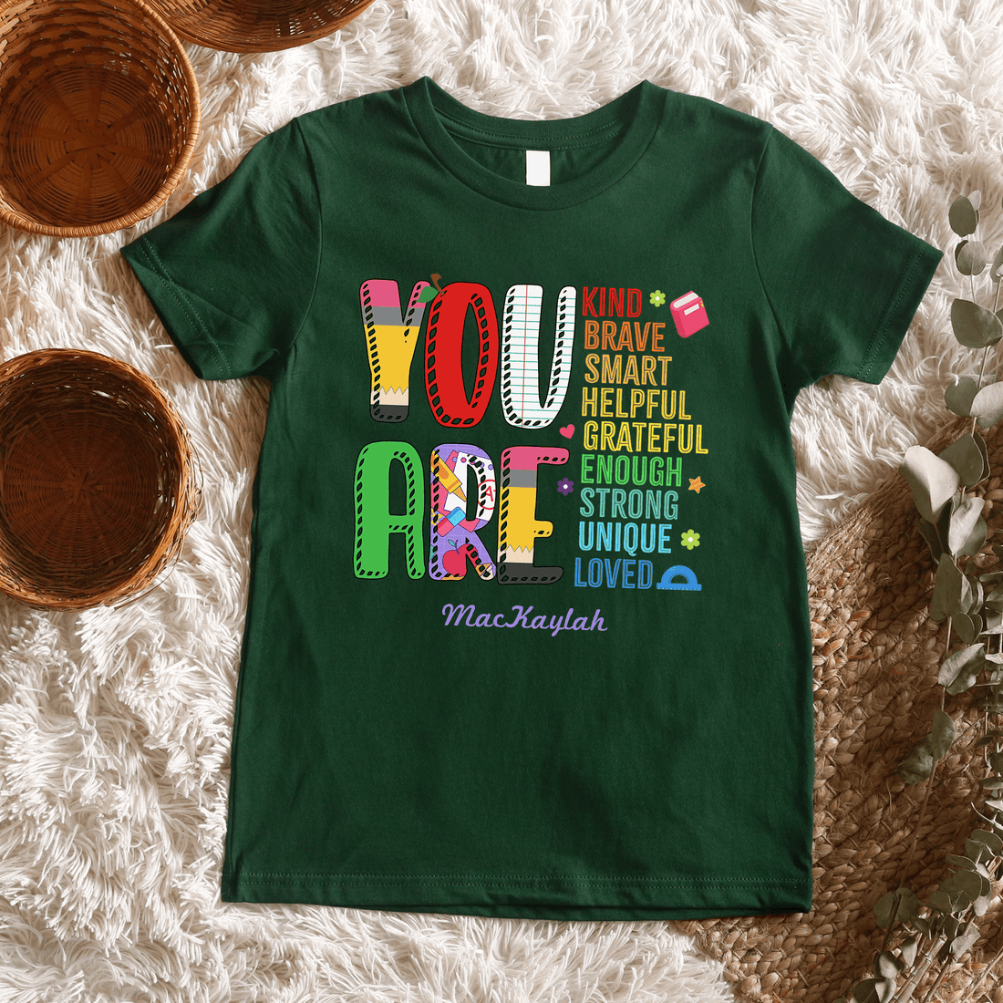 Personalized YOU ARE LOVED youth t-shirt, alternate view 4