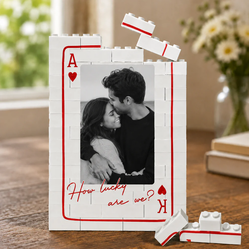 Custom Photo “King &amp; Queen” Couple - Personalized Building Brick Blocks - Gift For Her/Him, Husband/Wife, Couples on Anniversary, Valentine's Day