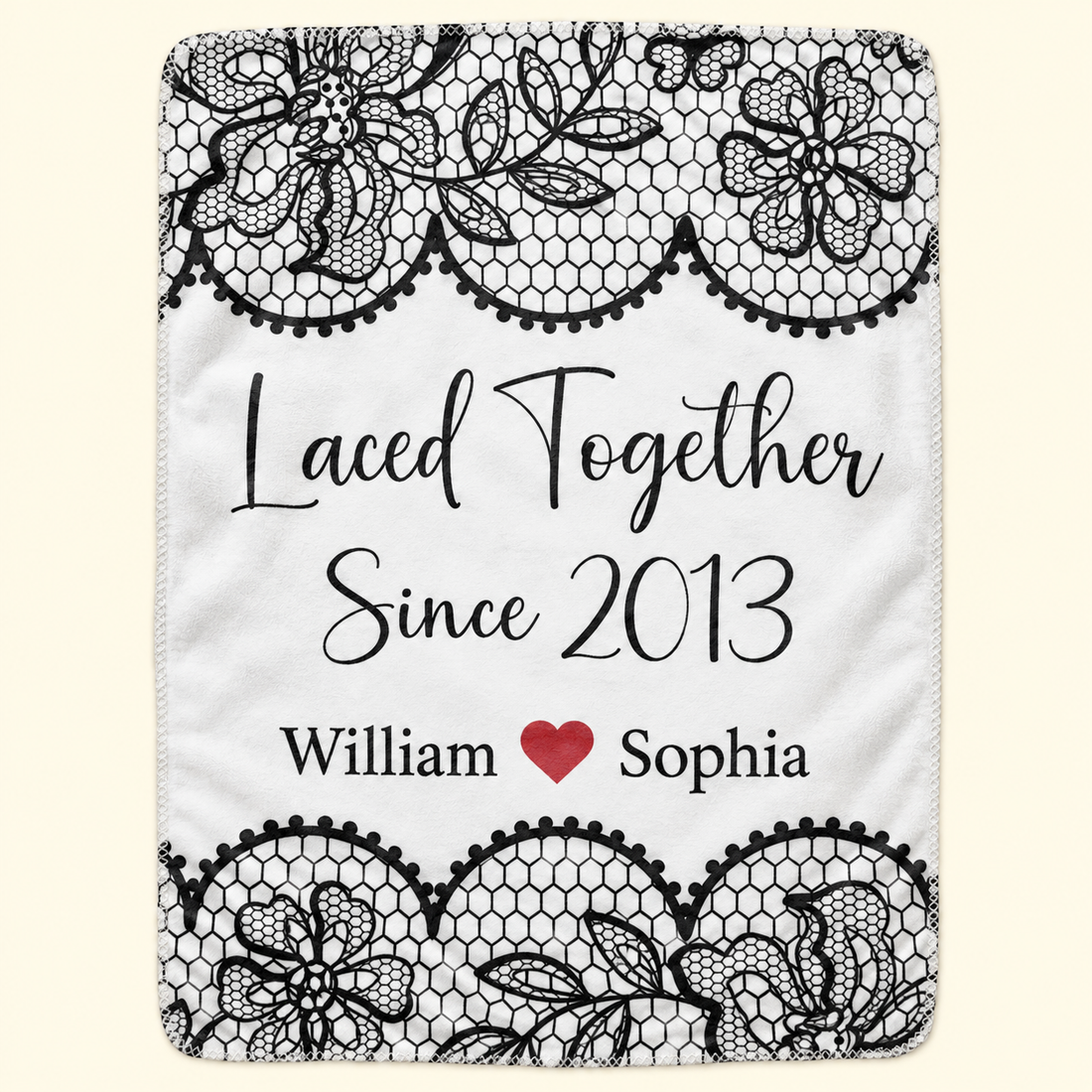 Laced Together Couple - Personalized Custom Blanket - Gift For Her/Him, Husband/Wife, Couples on Anniversary, Valentine's Day