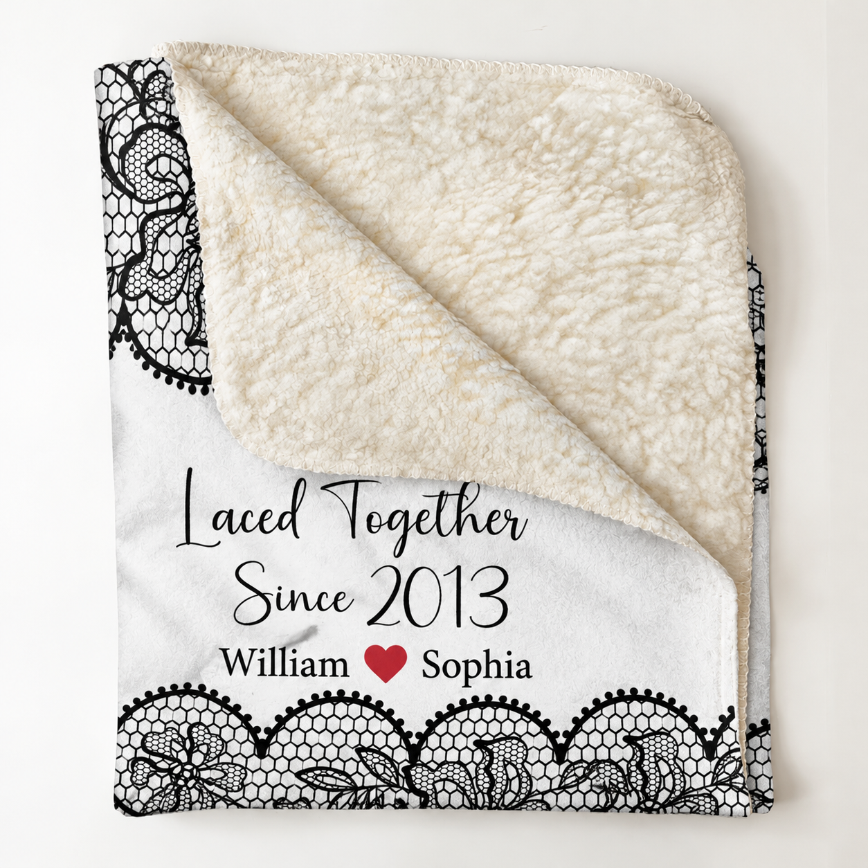 Laced Together Couple - Personalized Custom Blanket - Gift For Her/Him, Husband/Wife, Couples on Anniversary, Valentine's Day