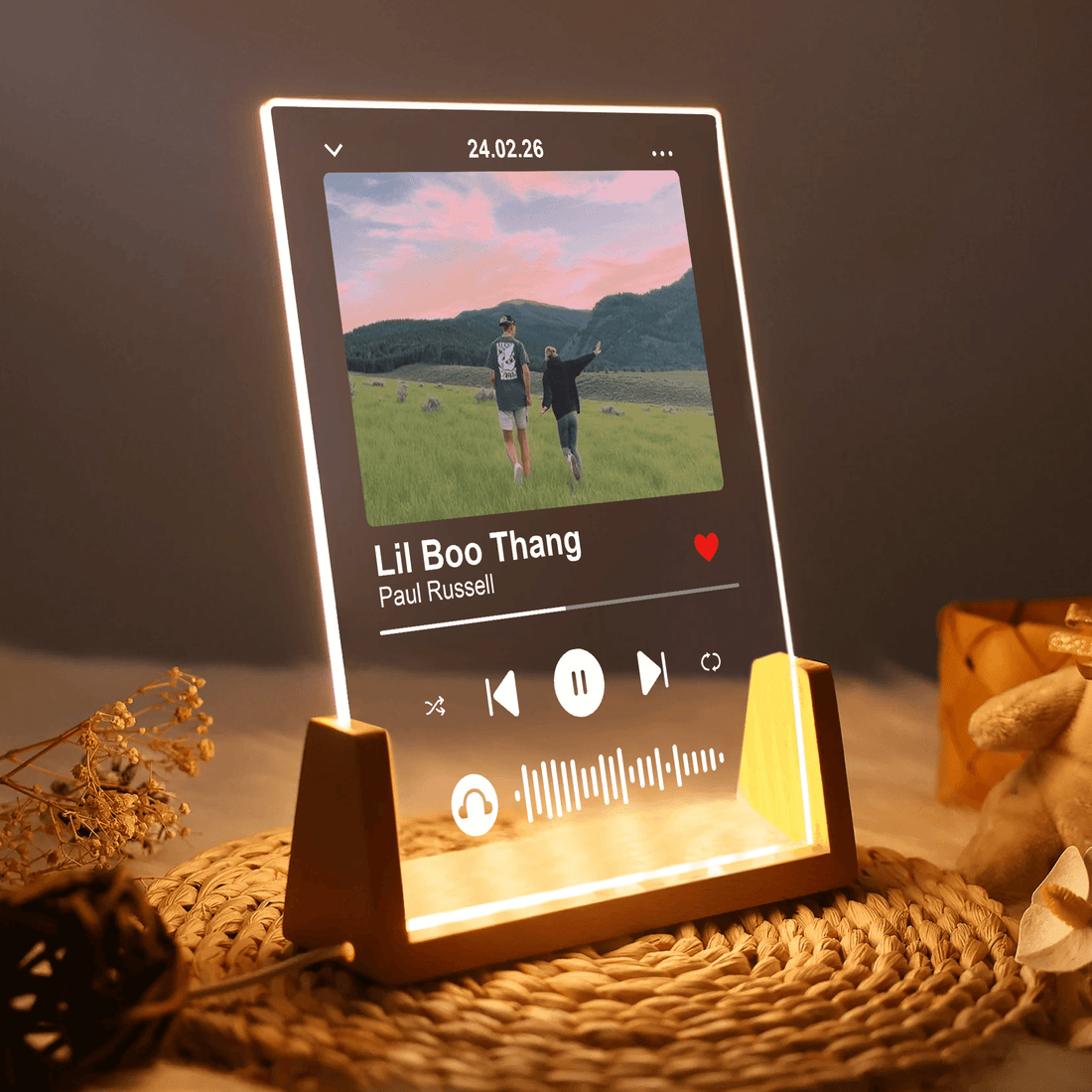 Music Plaque with Photo personalized led light u shaped, alternate view 4