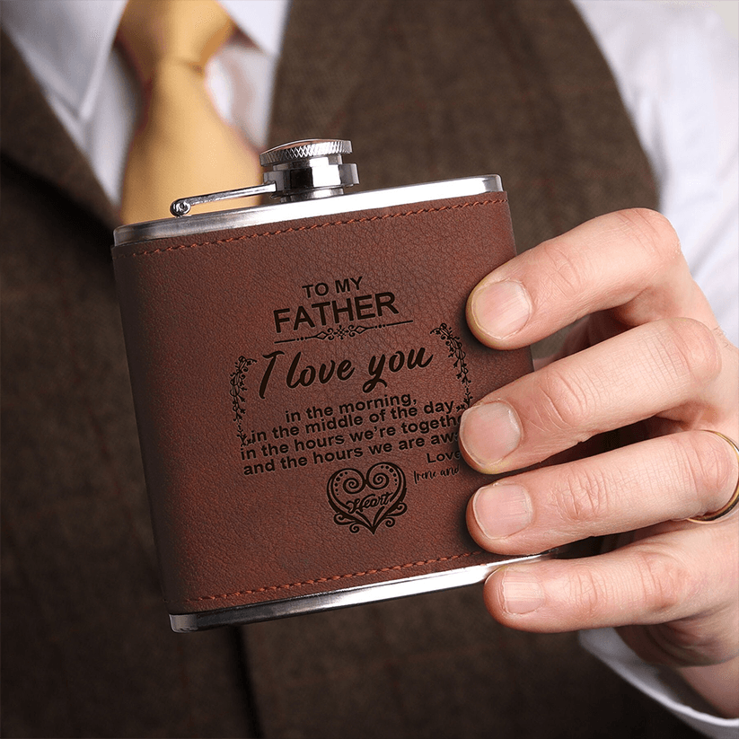 I Love You Poem - Family Personalized Custom Hip Flask - Father's Day, Birthday Gift For Dad, Grandpa, Husband, Boyfriend - Suzitee Store