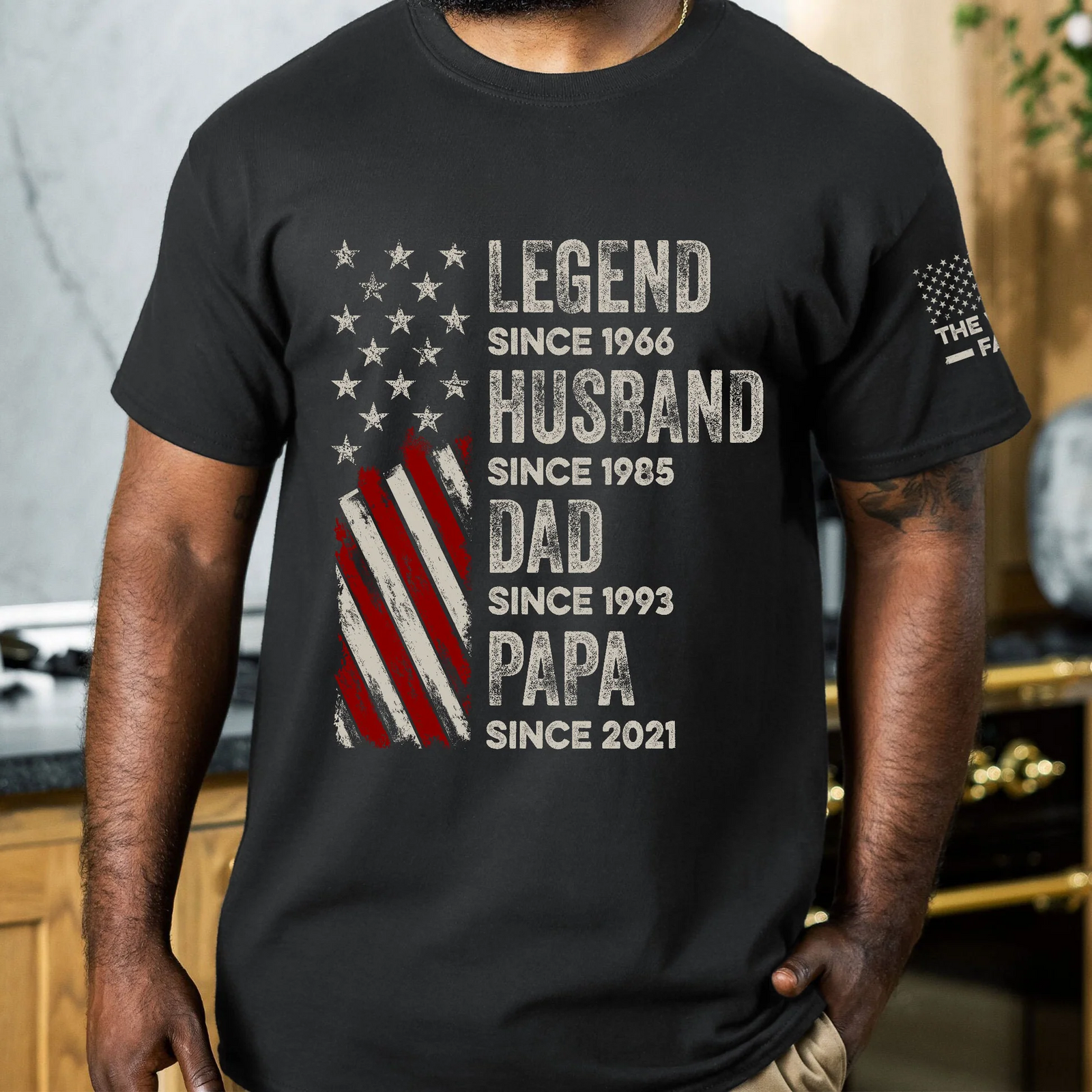Legend, Husband, Dad And Grandpa - Personalized Custom T Shirt - Father's Day Gifts For Dad, Daddy, Papa, Grandpa