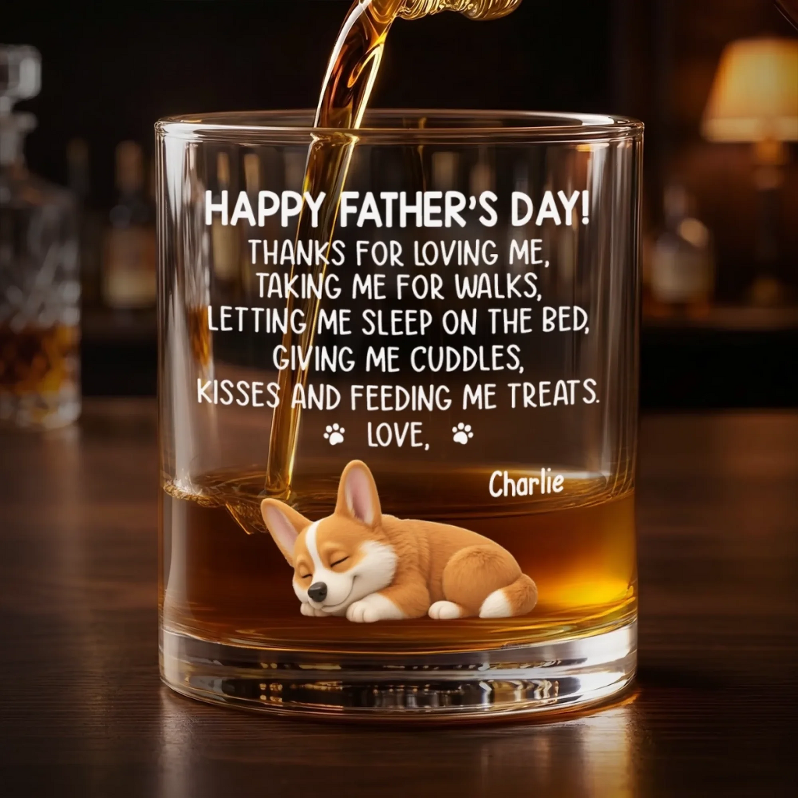Long Night Sleep Dog - Personalized Custom Whiskey Glass - Father's Day Gift For Dog Dad, Dog Lovers