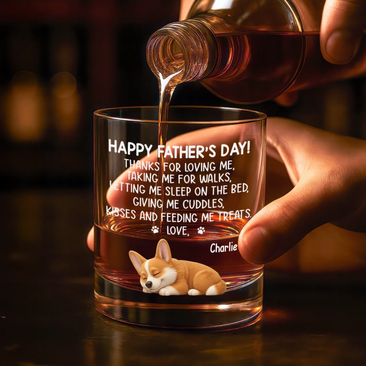Long Night Sleep Dog - Personalized Custom Whiskey Glass - Father's Day Gift For Dog Dad, Dog Lovers