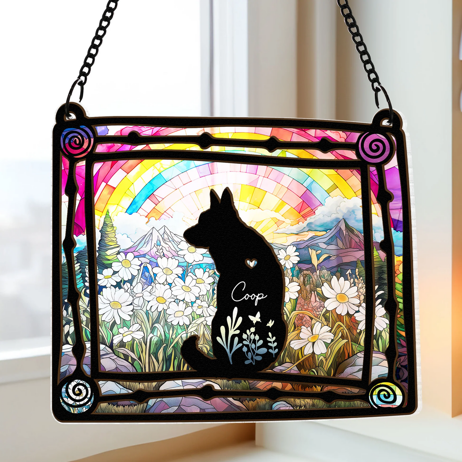 Loss Of Dog In Loving Memory - Personalized Window Hanging Suncatcher Ornament - Memorial Gift, Remembrance, Bereavement for Dog Owner