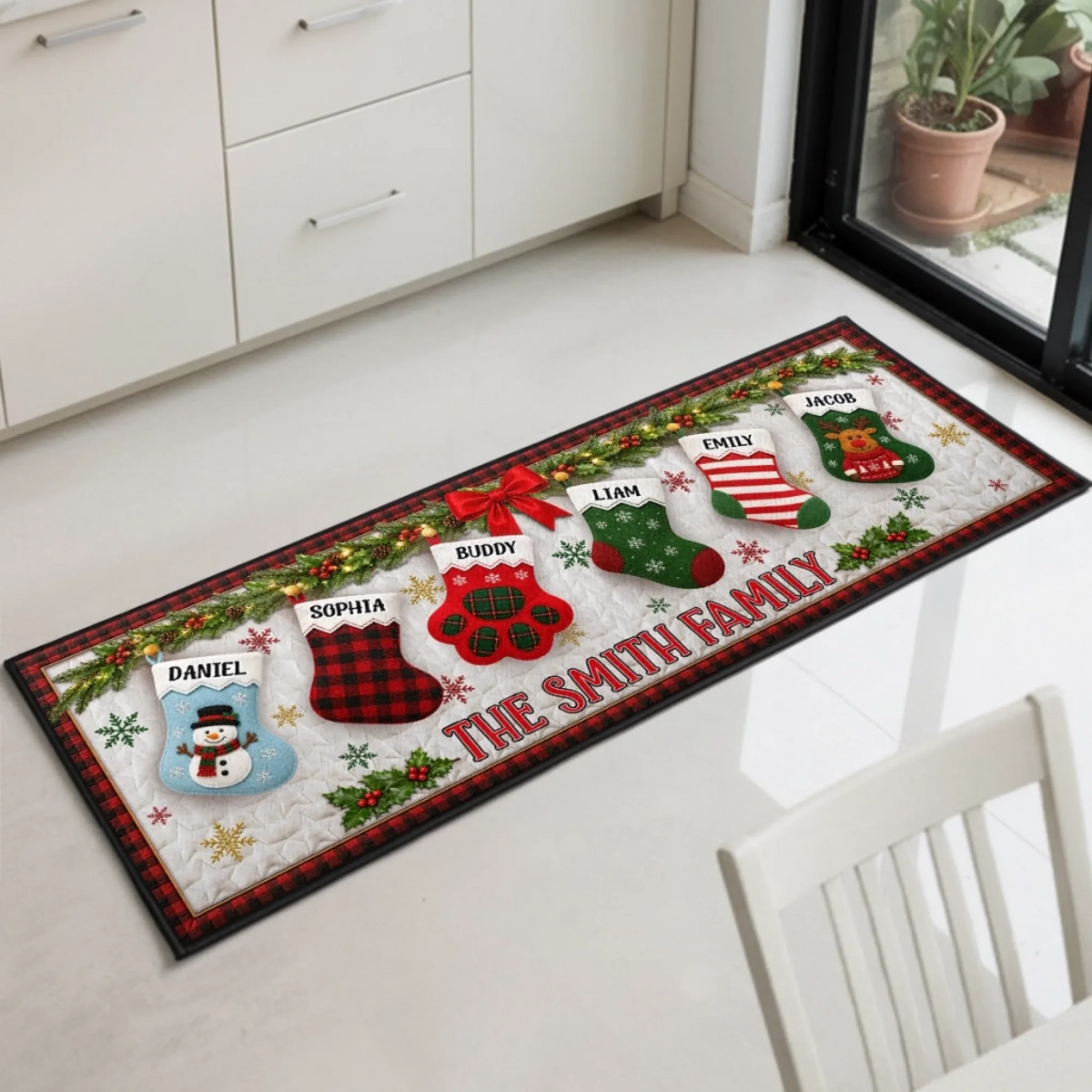 Love Brings Us Home - Personalized Runner Rug - Christmas Gifts For Family, Mom, Dad, Brother, Sister